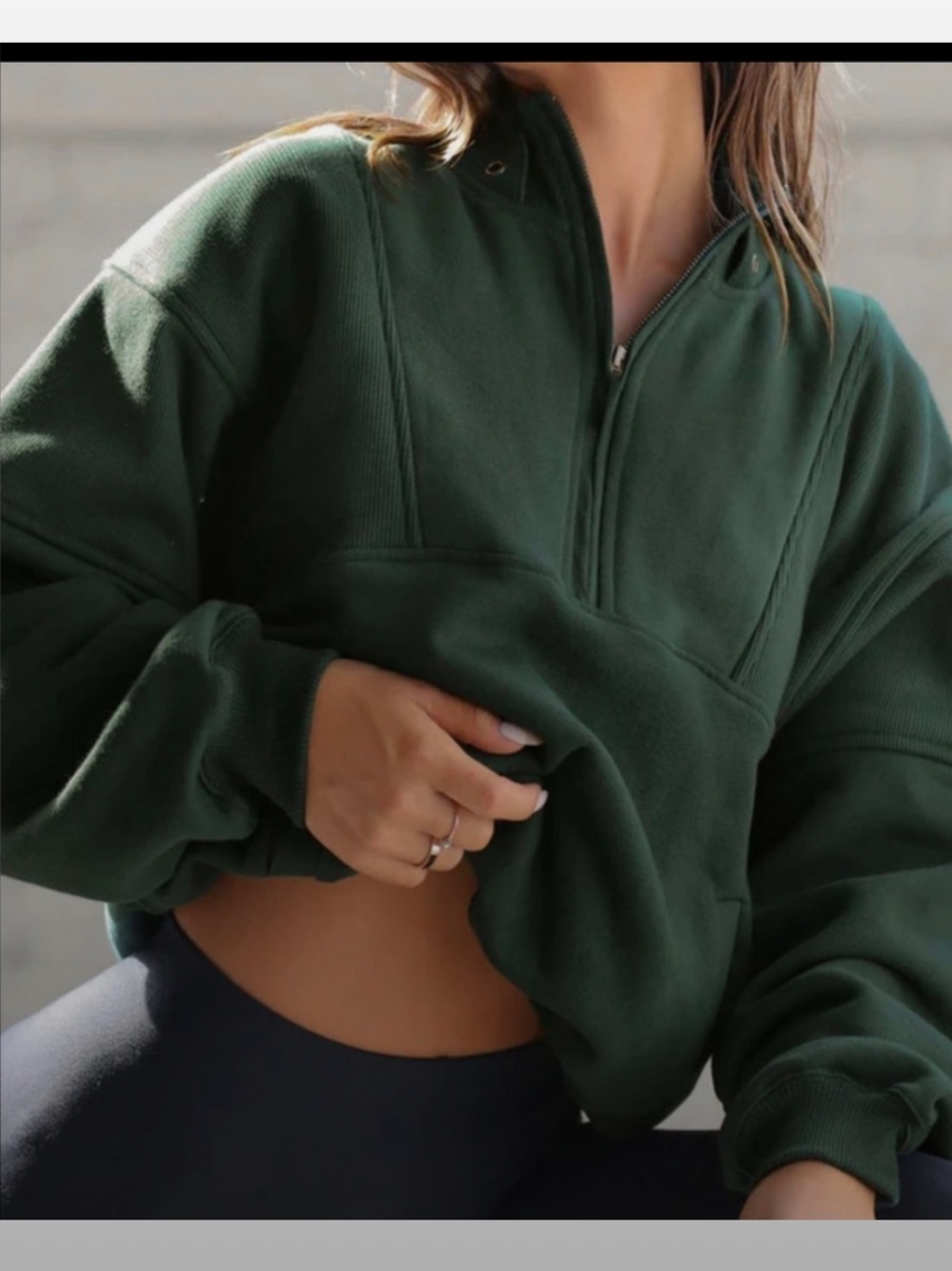 Joah Brown Forest Green Half-Zip Pullover Hoodie